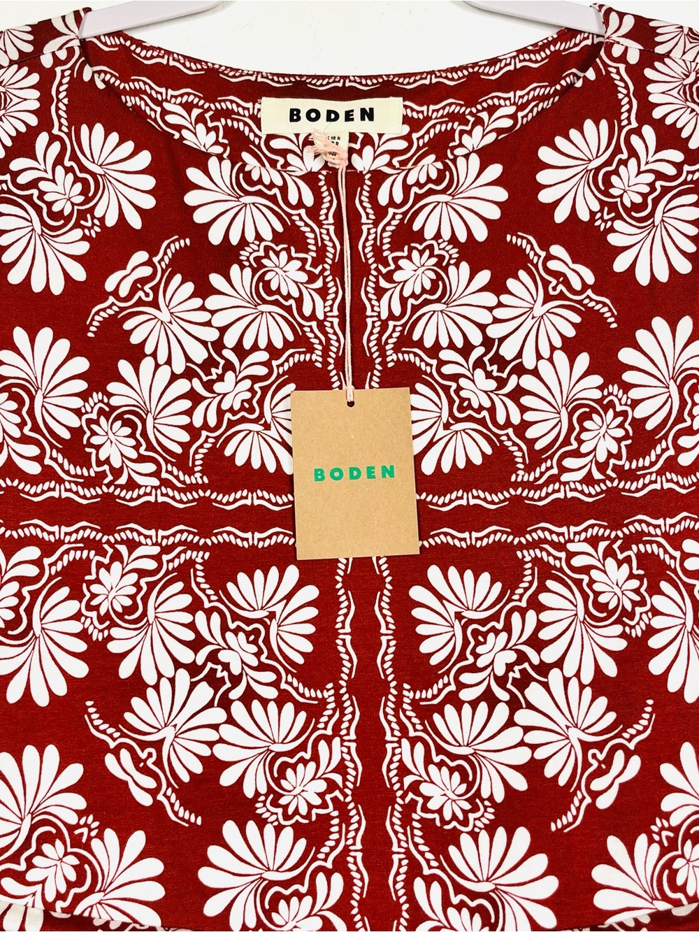 NWT Boden Antonia Red Botanical Floral Jersey Sleeveless Maxi Dress Size 8 - Picture 4 of 8